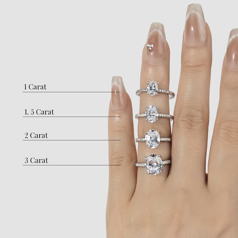 "Never Be Apart" 1ct Oval Cut Side Stone Engagement Ring