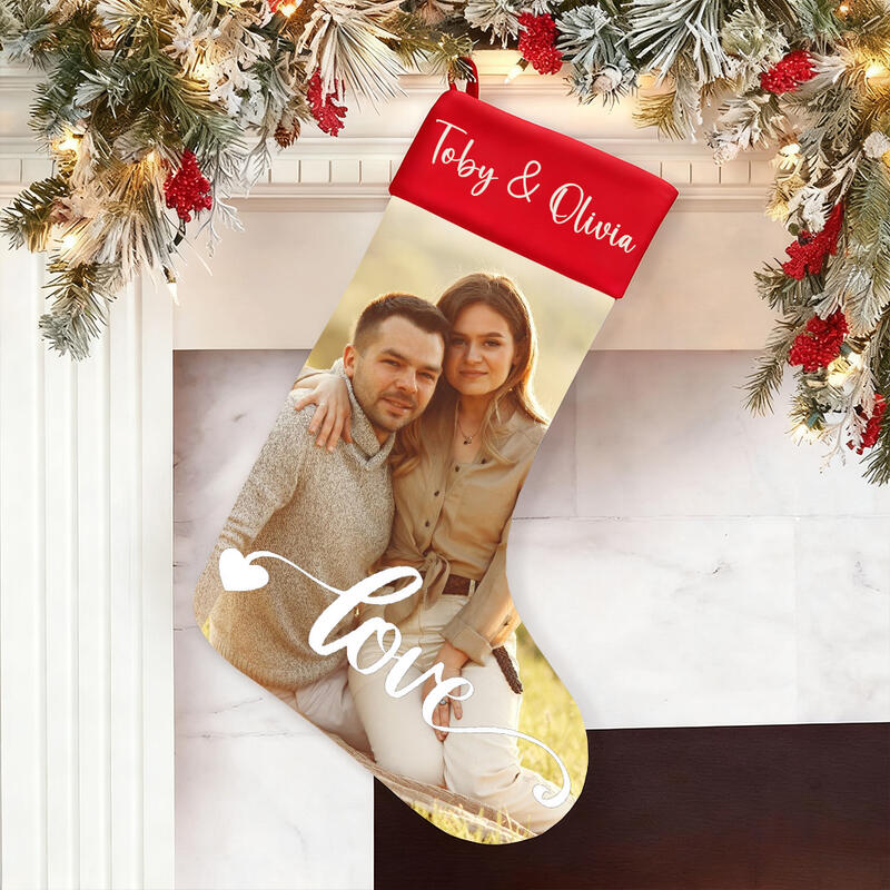 Personalized Christmas Stockings Custom Couple Names Simple Christmas Gifts for Wife