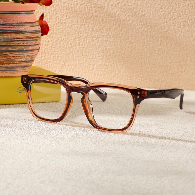 Nahum Quadratische Braune Brille