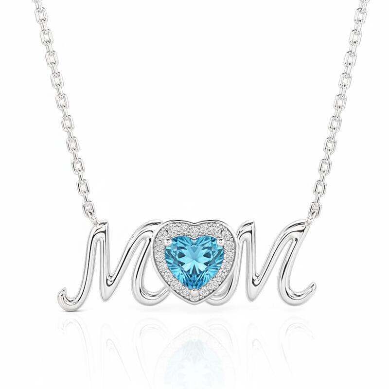 Jeulia Custom Heart Birthstone Necklace for Mom's Love