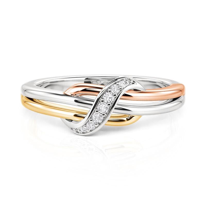 Tri Infinity Jeulia Tri Color Infinity Ring for Women Sterling Silver - Jeulia Jewelry