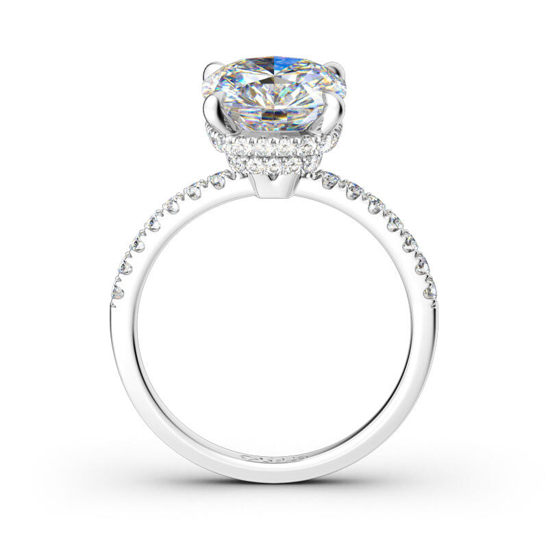 Jeulia Classic Cushion Cut Sterling Silver Ring
