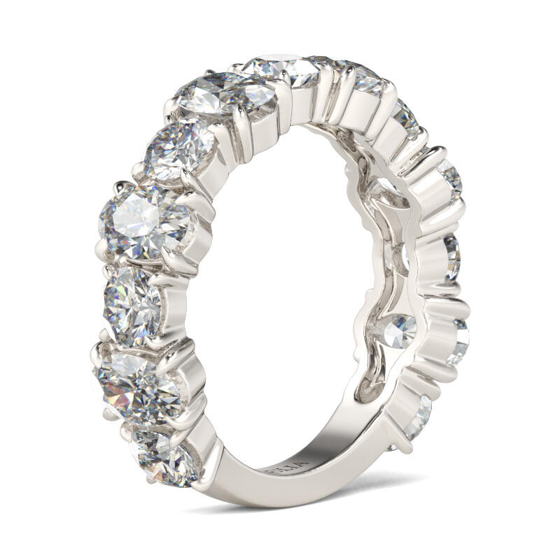 Jeulia Classic Oval Cut Sterling Silver Women's Band