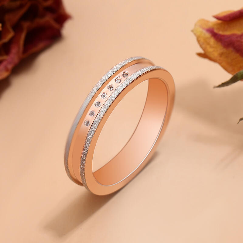 Jeulia "My Promise" Round Cut Sterling Silver Women's Band