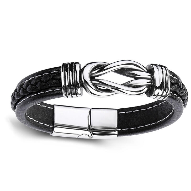 Jeulia Infinity Design Men's Bracelet in Titanium Steel（200mm）