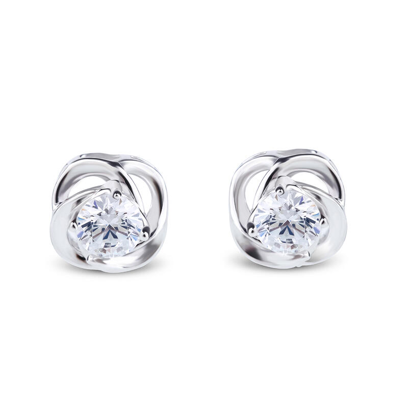 Jeulia Clous D'Oreilles Fleur Classiques en Argent Sterling