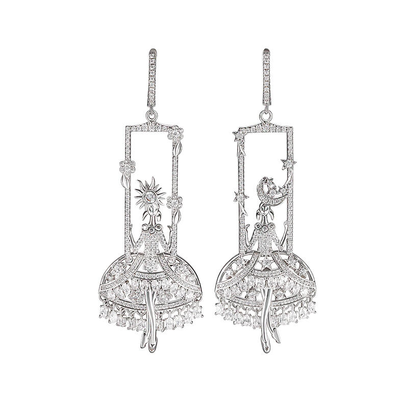 Jeulia "Mesmerizing Fairies" Sterling Silver Drop Earrings