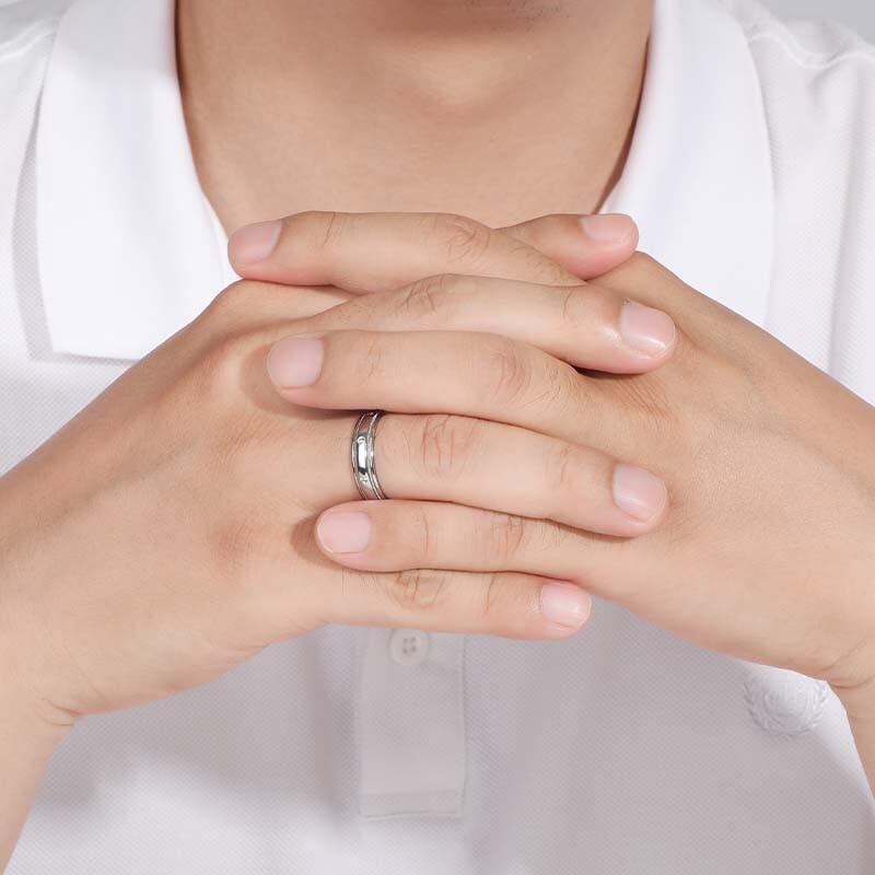 "You And Gentleness" Channel Set Men's Wedding Ring