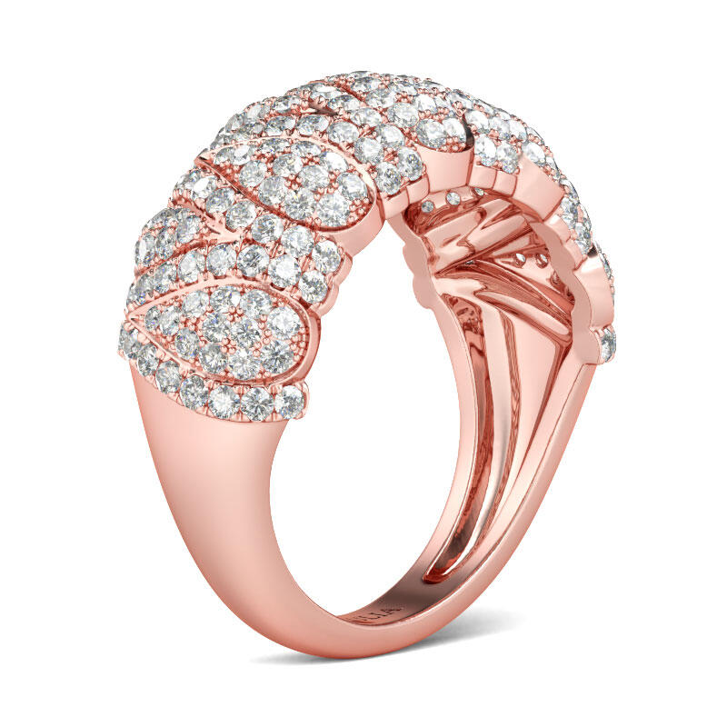 Jeulia Rose Gold Tone Round Cut Sterling Silver Women's Band