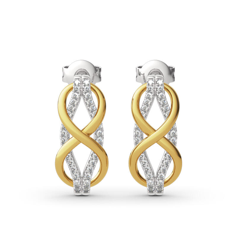 Jeulia "Infinity Love" Two Tone Sterling Silver Earrings