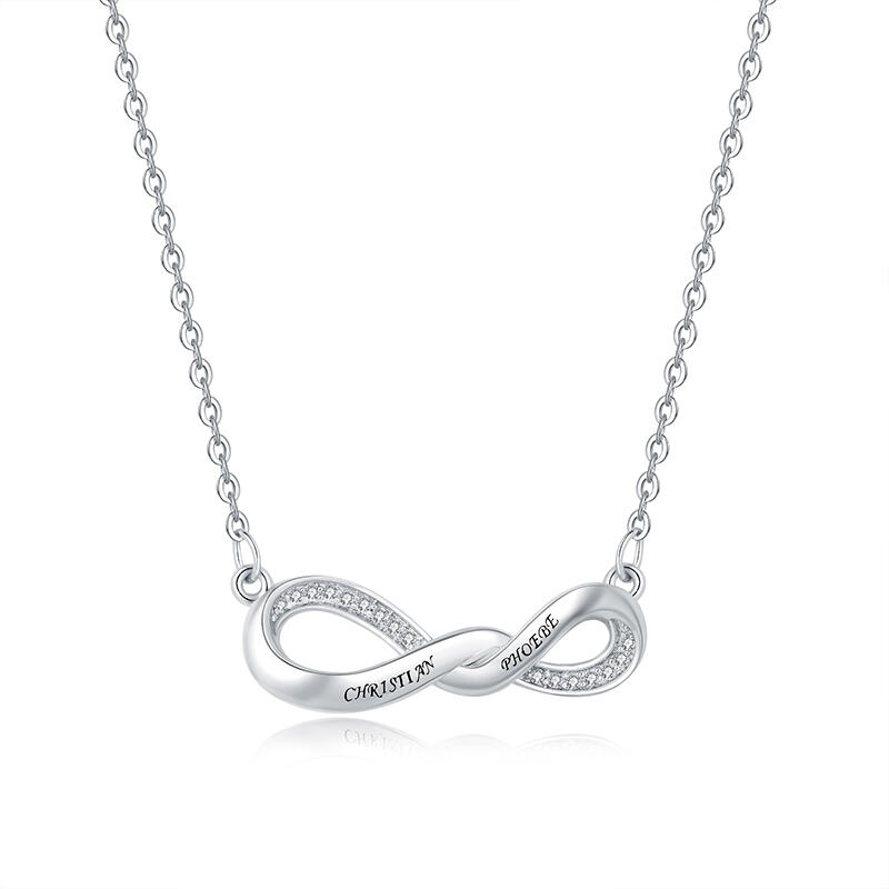 Jeulia "Can't Stop" Personalized Sterling Silver Necklace