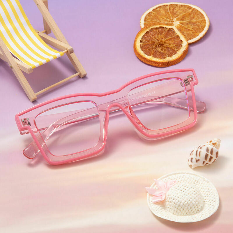 Bronte Square Pink Glasses