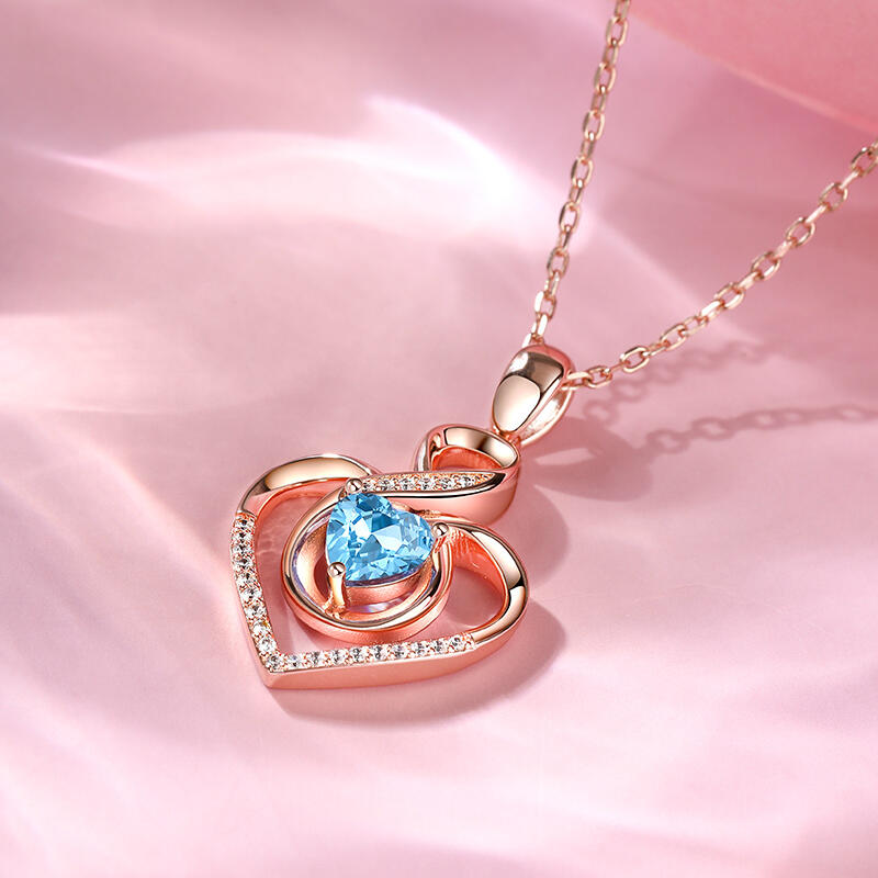 Jeulia Infinity Hjärtslipad Sterling Silver Personlig Halsband