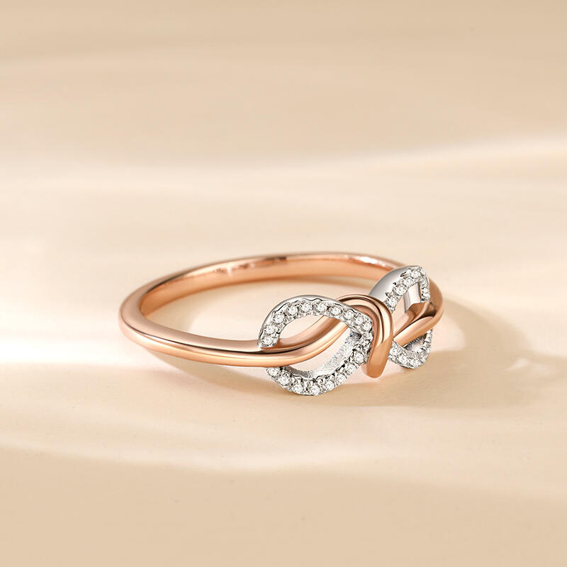 Jeulia Anillo de Boda de Infinito para Mujeres en Plata Esterlina de Dos Tonos