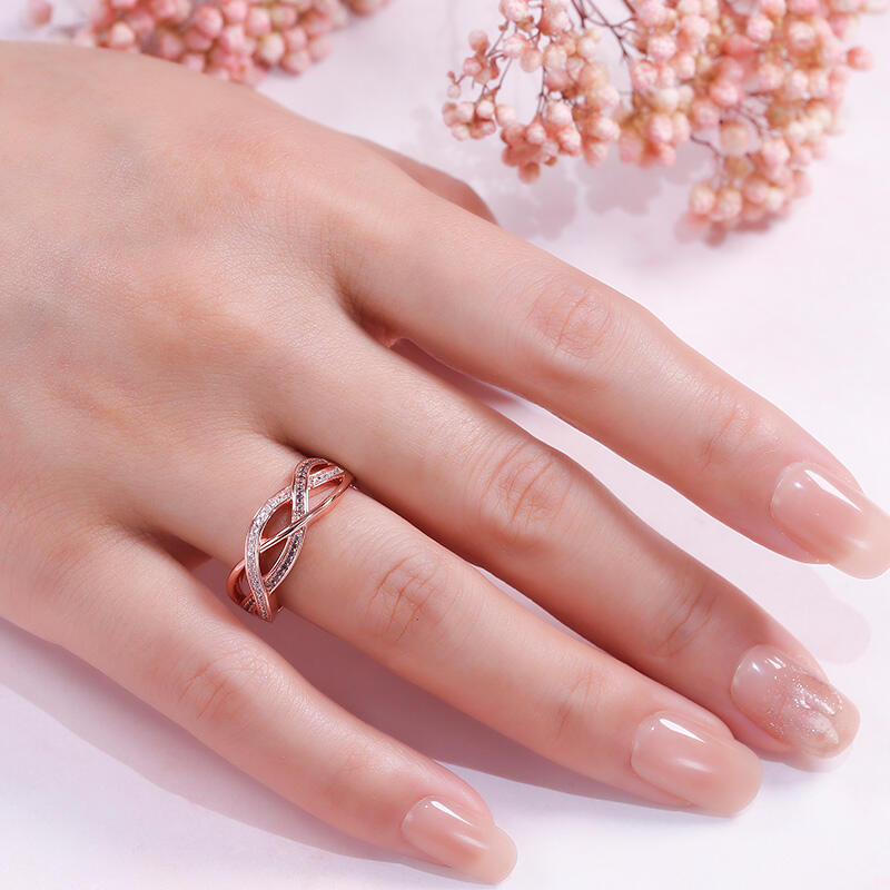 Jeulia Intertwined Sterling Silver Women's Band