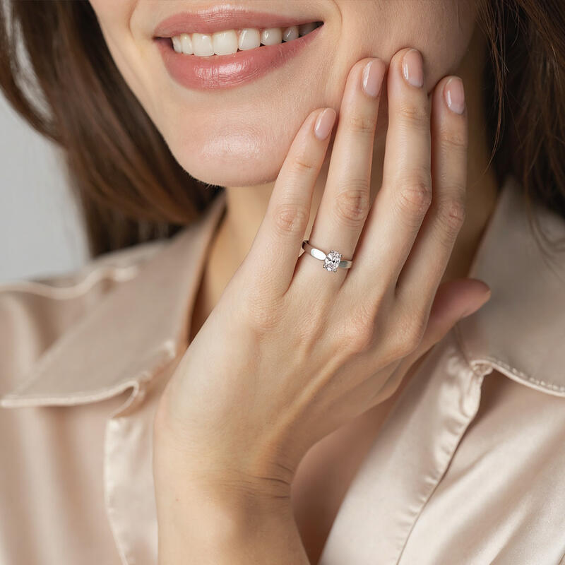 "Always Love You" 1ct Oval Cut Solitaire Engagement Ring