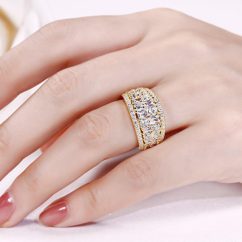 Jeulia Wide Shank Sterling Silver Women's Band