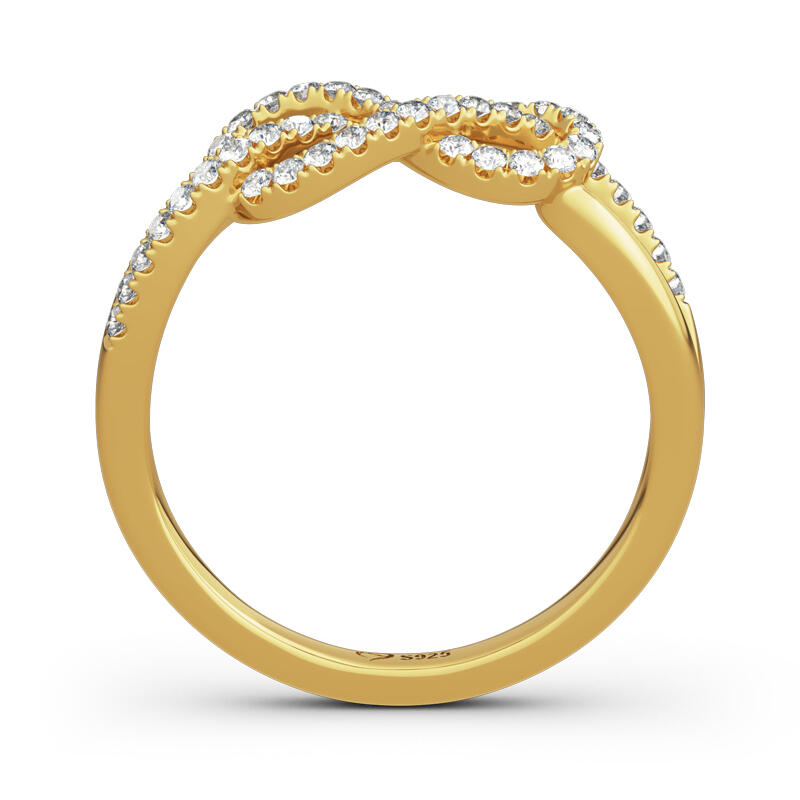 Jeulia Infinity Knot Design Sterling Silver Band