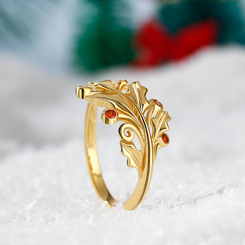 Jeulia Bague Alliance Gui Ton Or en Argent Sterling Noël Cadeau