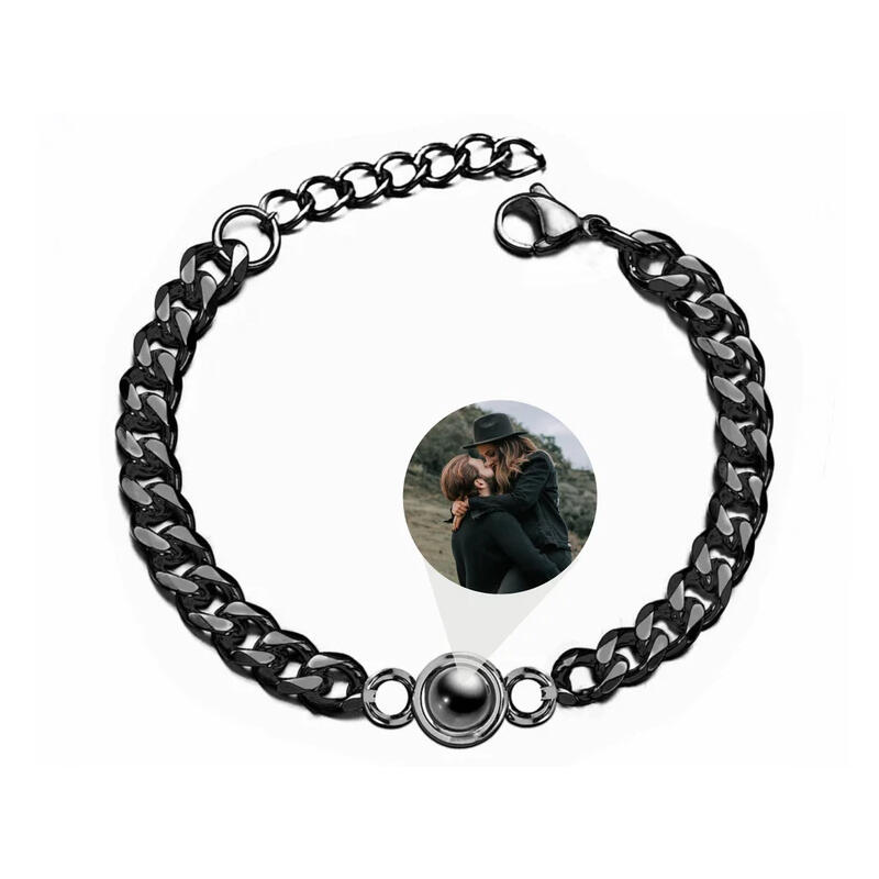 Bracelet de projection personnalisé avec photo pour hommes