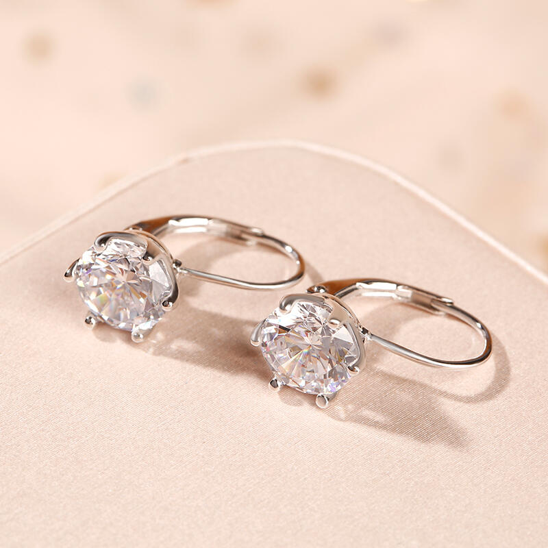 Jeulia Klassisch Rundschliff Sterling Silber Ohrringe