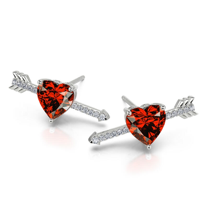 Jeulia "Arrow to Your Heart" Sterling Silver Earrings