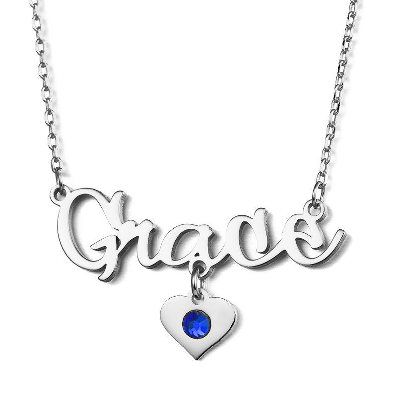 Jeulia "Be Together" Personalized Name Necklace With Birthstone