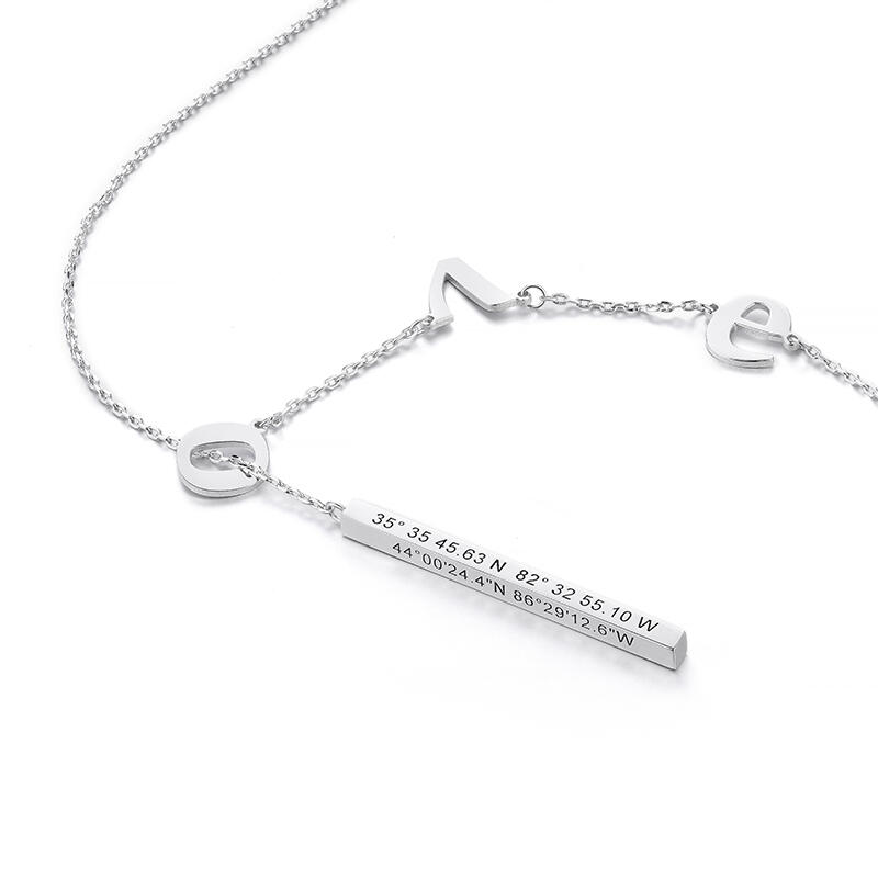 Jeulia Collier Barre Verticale Personnalisé en Argent Sterling