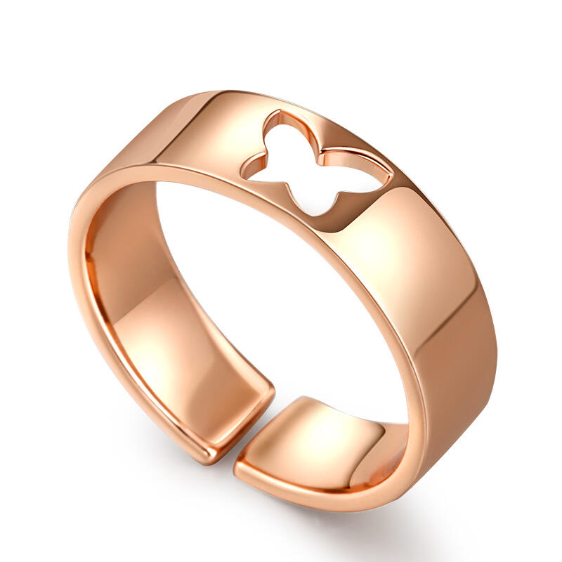 Jeulia バタフライ 蝶デザイン 調整可能 シルバー メンズ リング