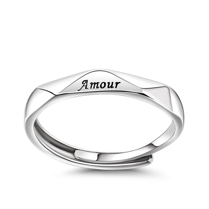 Jeulia Engraved Sterling Silver Women's Band