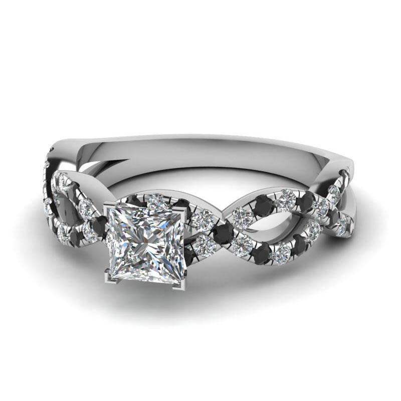 Jeulia Princess Cut Sterling Silver Ring