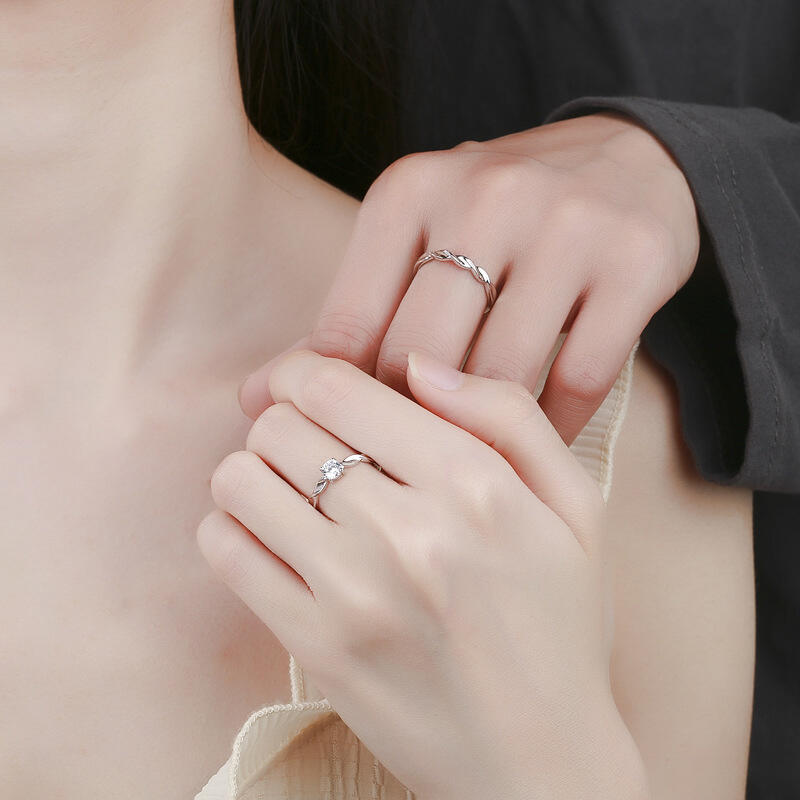 Jeulia Solitaire Round Cut Sterling Silver Adjustable Engagement Ring