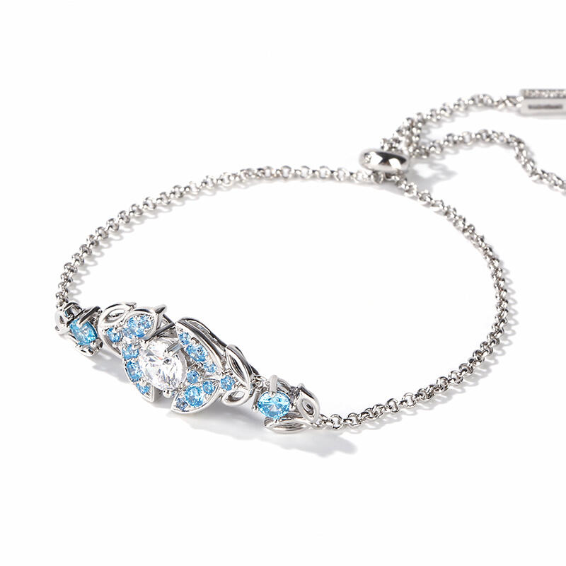 Jeulia Butterfly Round Cut Sterling Silver Bracelet