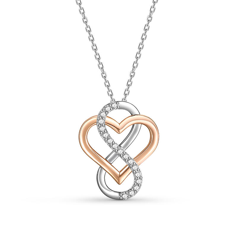 Jeulia Collar de Corazón Infinito Amor Plata