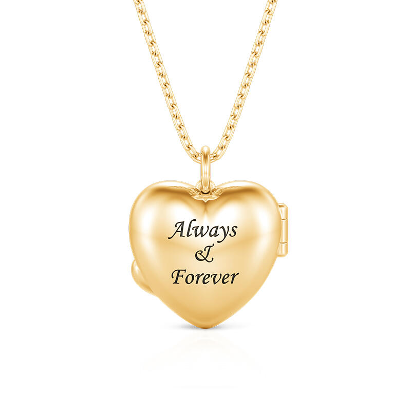 Jeulia Collier Médaillon Cœur Photo Personnalisé avec Gravure Câlin chaleureux