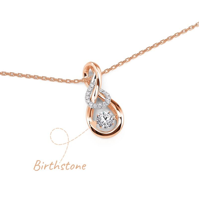 Jeulia Collier de Pierre de Naissance Danse Infinity Personnalisé