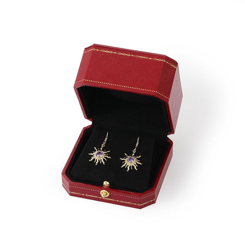 Jeulia Vintage Red Earring Box Jewelry Storage