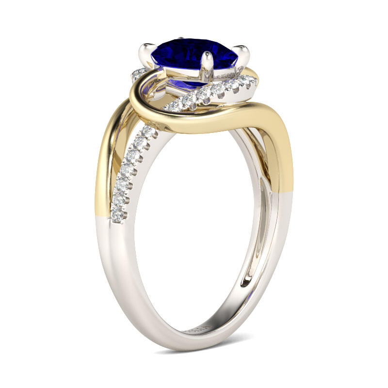 Jeulia Bague Bicolore en Argent Sterling Coupe Ovale