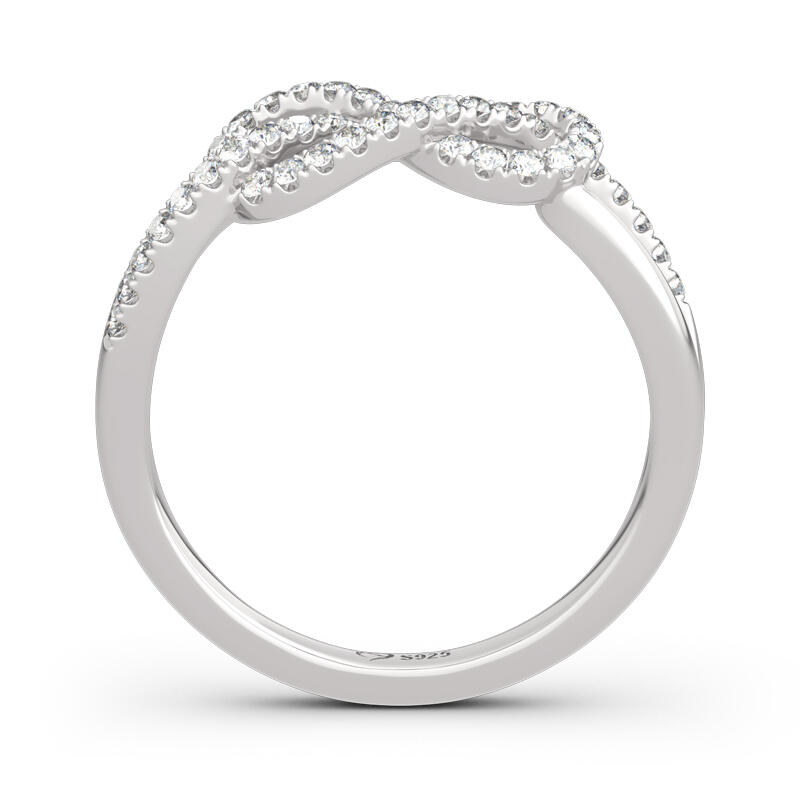 Jeulia Infinity Knot Design Sterling Silver Band