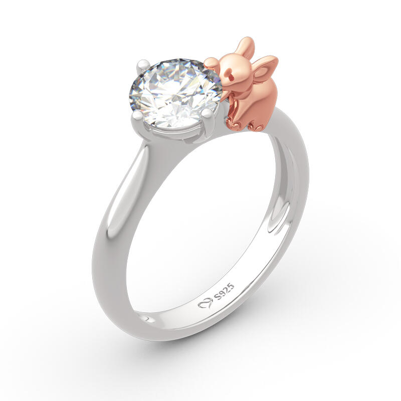 Jeulia 象 エレファント ラウンドカット シルバー リング