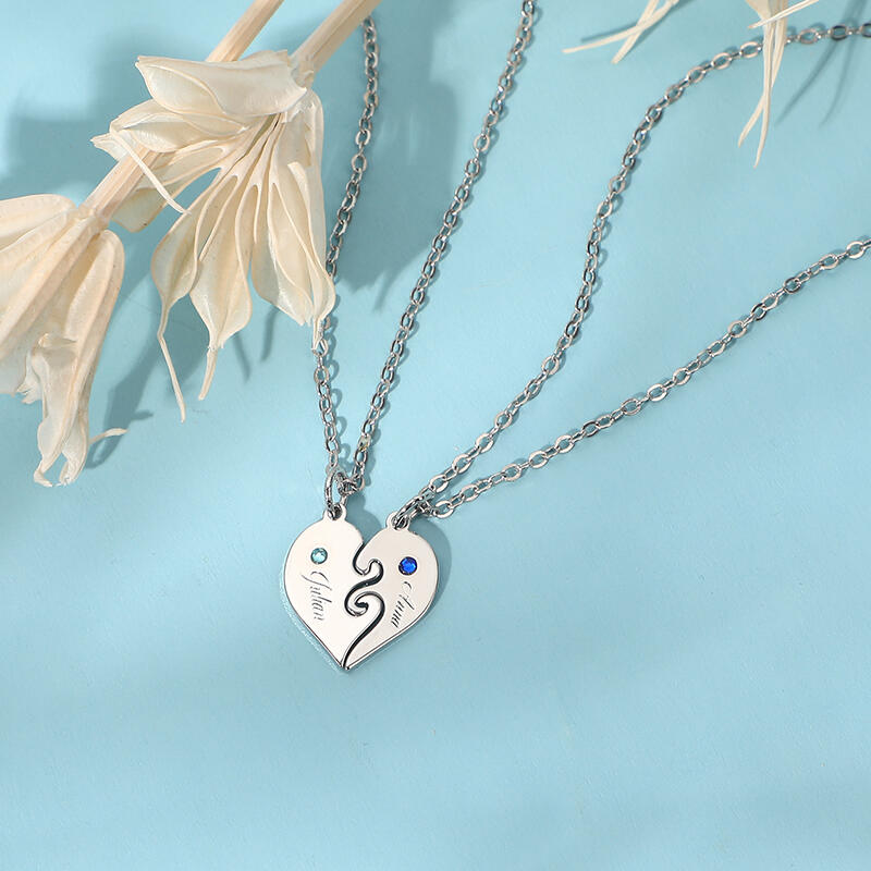 "Tu es Mon Eternel" Collier Forme Coeur Pour Couple