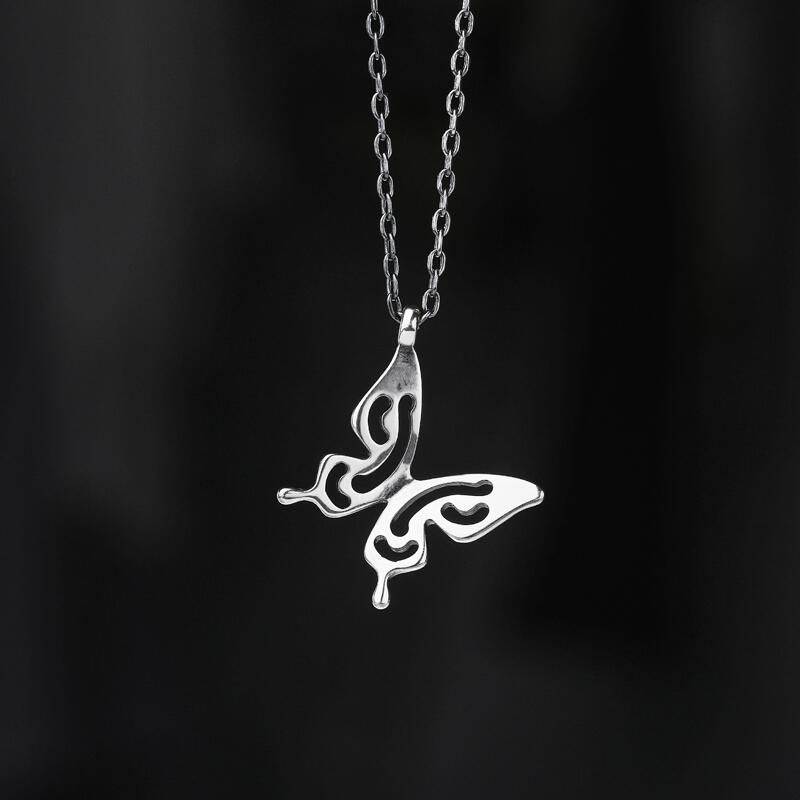 Jeulia Collar de mariposa hermosa de plata para mujer