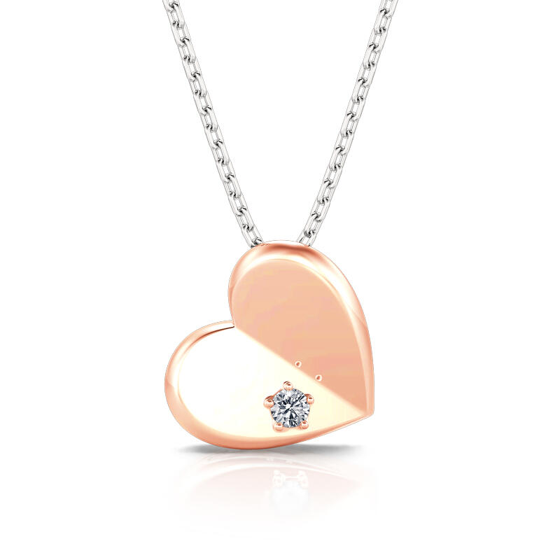 Jeulia "Unfold Your Heart" Sterling Silver Necklace
