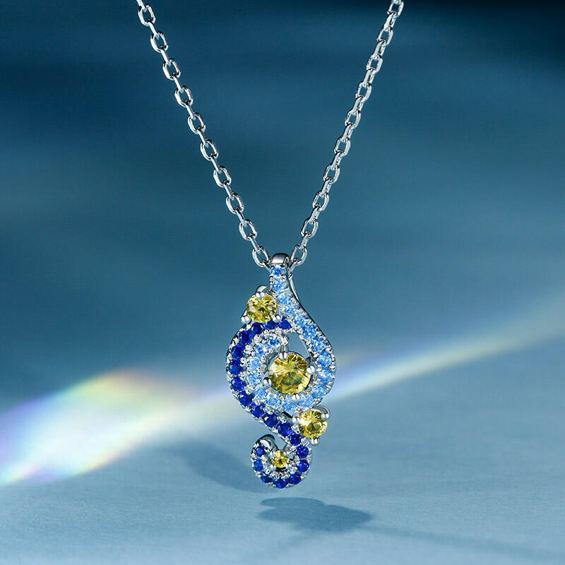 Jeulia "The Starry Night" Round Cut Sterling Silver Jewelry Set