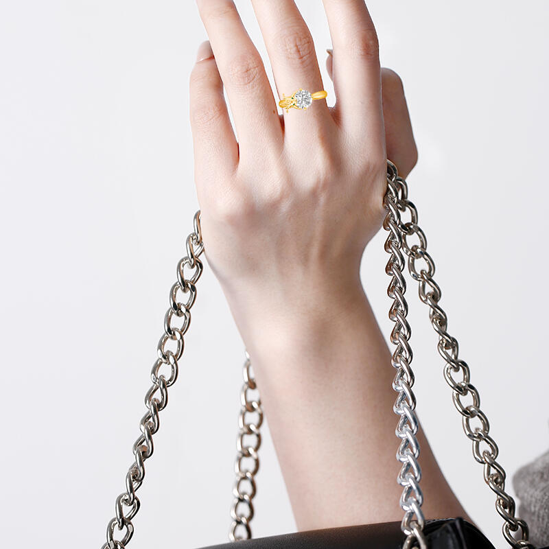 "Radiance In Legend" Round Cut Side Stone Engagement Ring