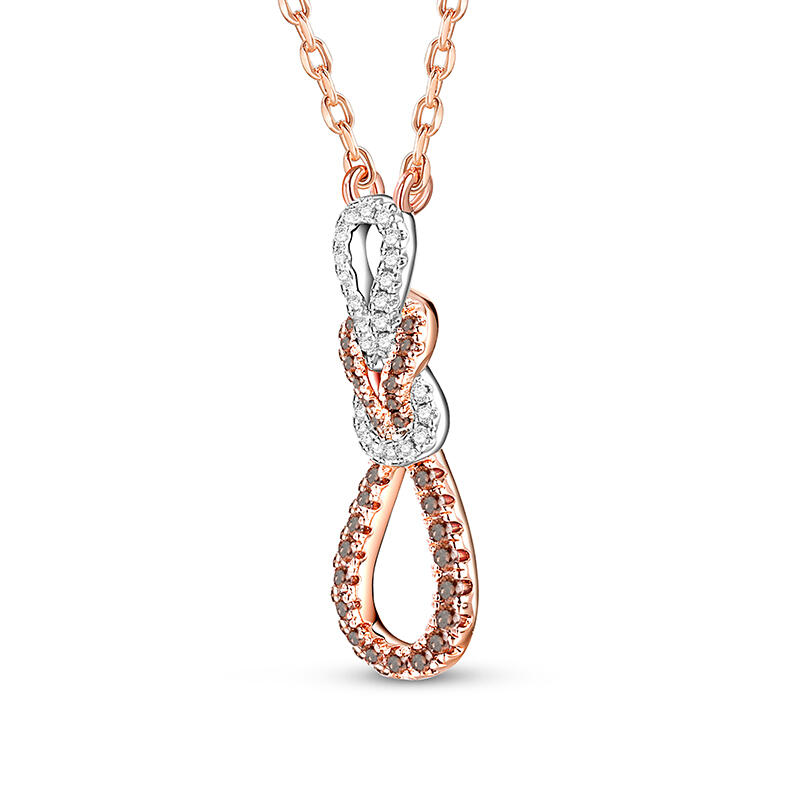 Jeulia Two Tone Infinity Love Sterling Silver Necklace