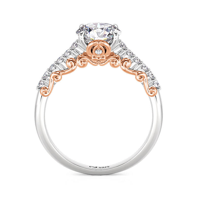 Jeulia Two Tone Pumpkin Pod Engagement Ring