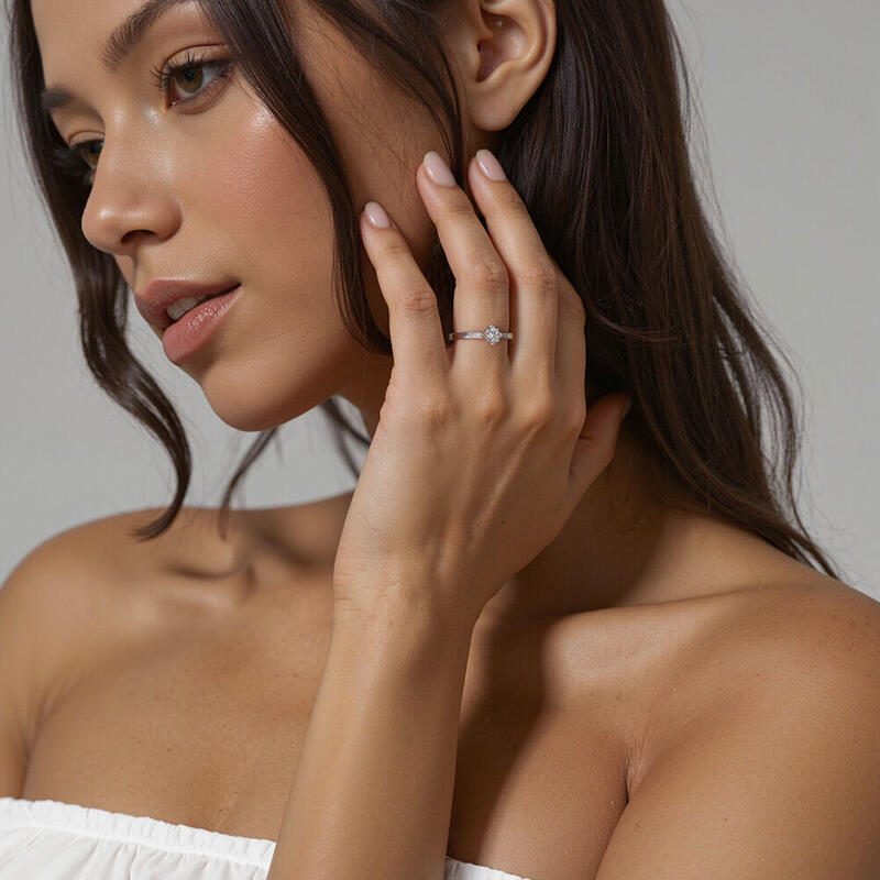 "Rooted in Forever" Round Cut Side Stone Engagement Ring