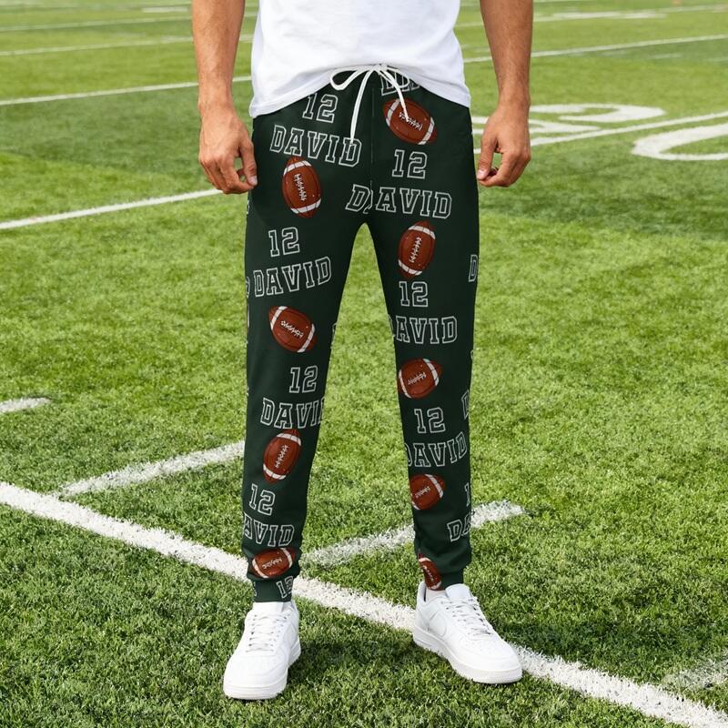 Personalisierte Unisex-Jogginghose mit individuellem Namen und Nummer Rugby-Design Geschenk für Sportliebhaber