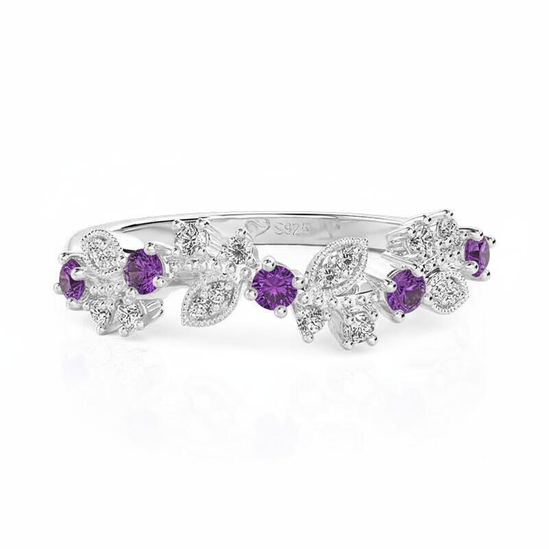 Jeulia Botanical Elements Custom Birthstone Ring